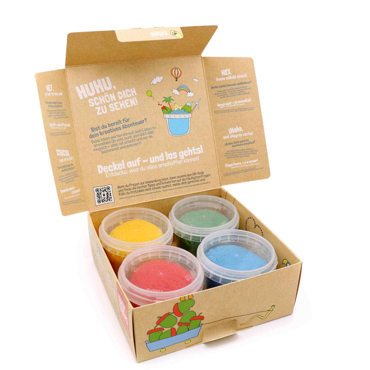 Set de pâte à modeler vegan facile biologique 4 pièces « Yuki » NEOGRÜN