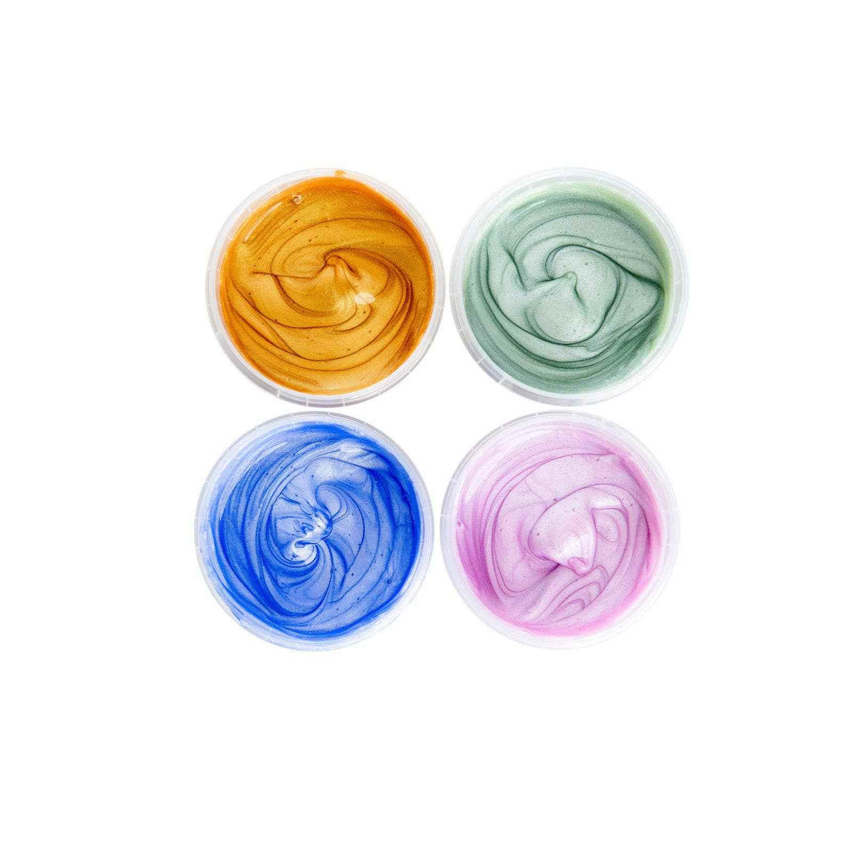 Set de 4 peintures au doigt cristallines « Mika » - Couleurs pailletées bio NEOGRÜN