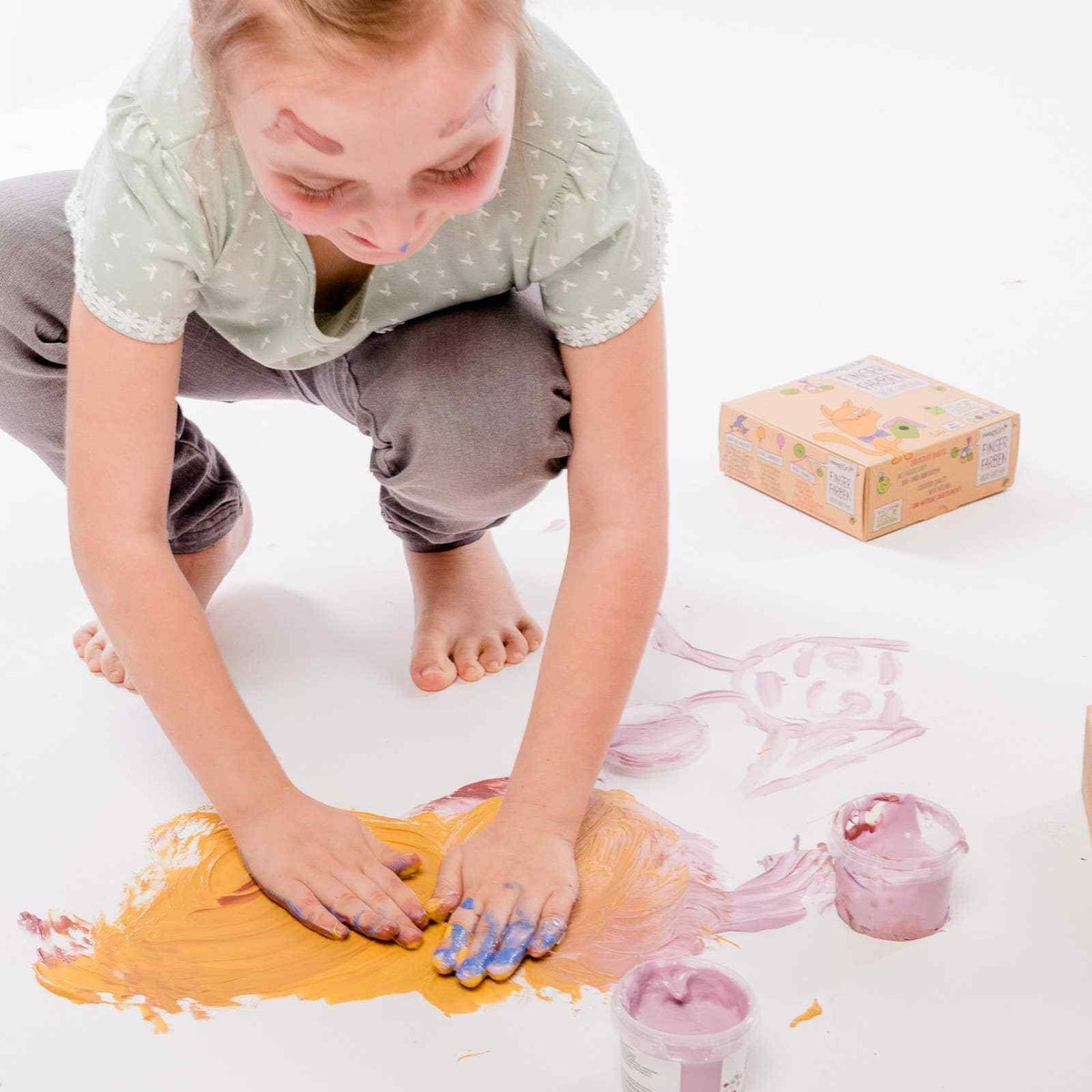 Set de 4 peintures végétaliennes pour doigts « Luka » bio NEOGRÜN