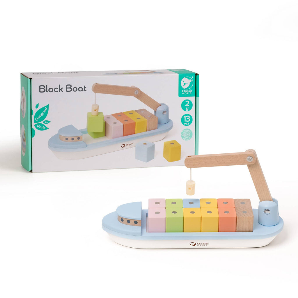 Bateau Cargo Magnétique en bois – Jeu éducatif dès 2 ans