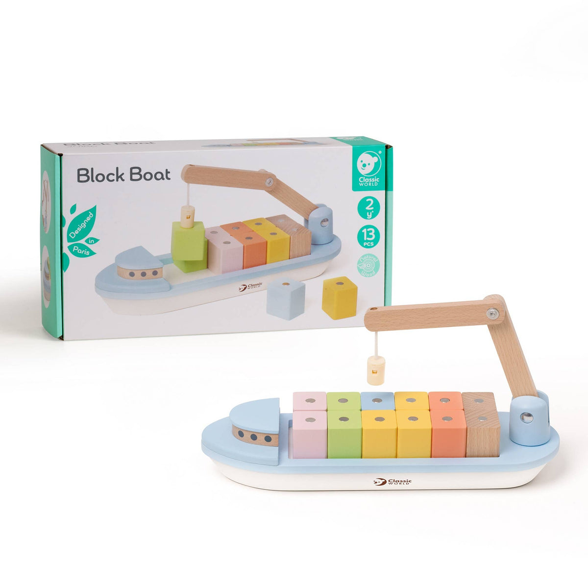 Bateau Cargo Magnétique en bois – Jeu éducatif dès 2 ans