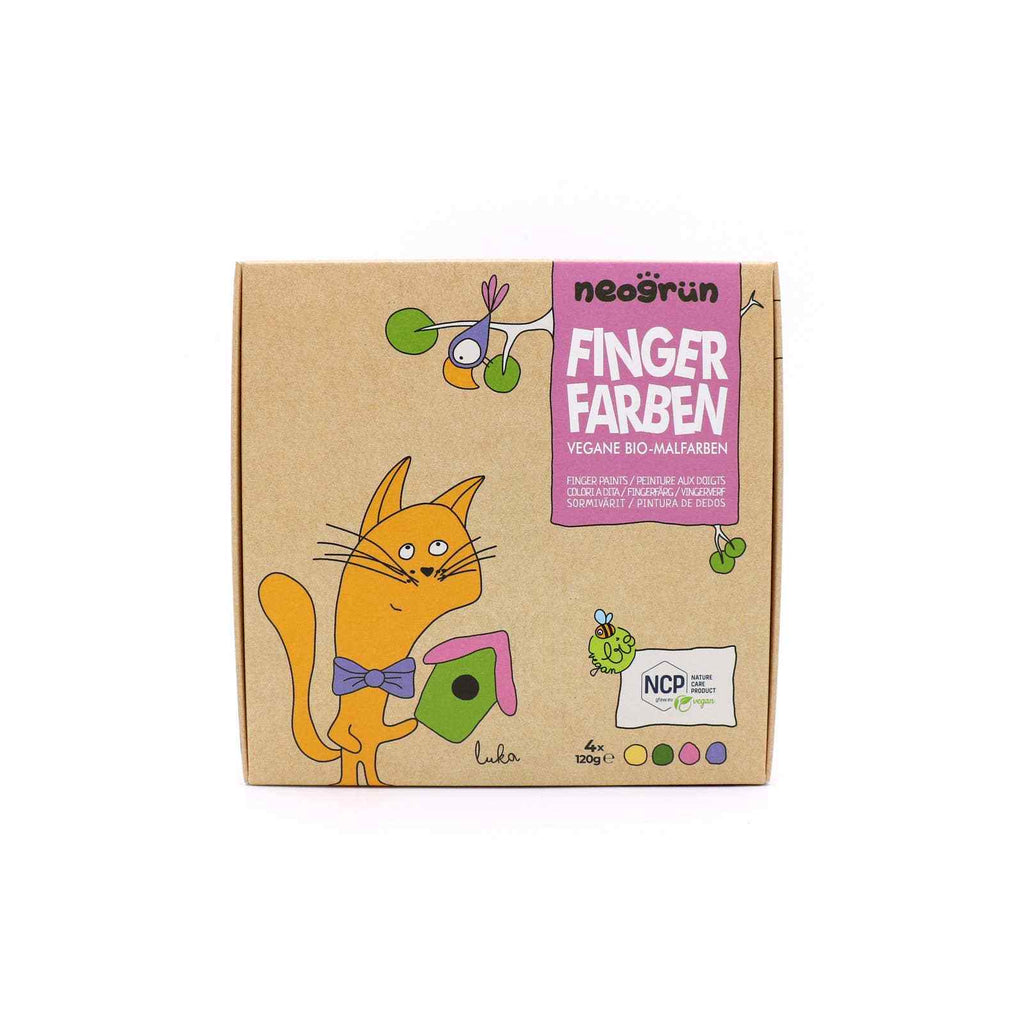 Set de 4 peintures végétaliennes pour doigts « Luka » bio NEOGRÜN