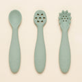 Lot de 3 pré-cuillères bébé en silicone vert camée – Bientôt disponible