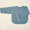 Bavoir bébé à manches en coton bio, pois saphir – Bientôt disponible