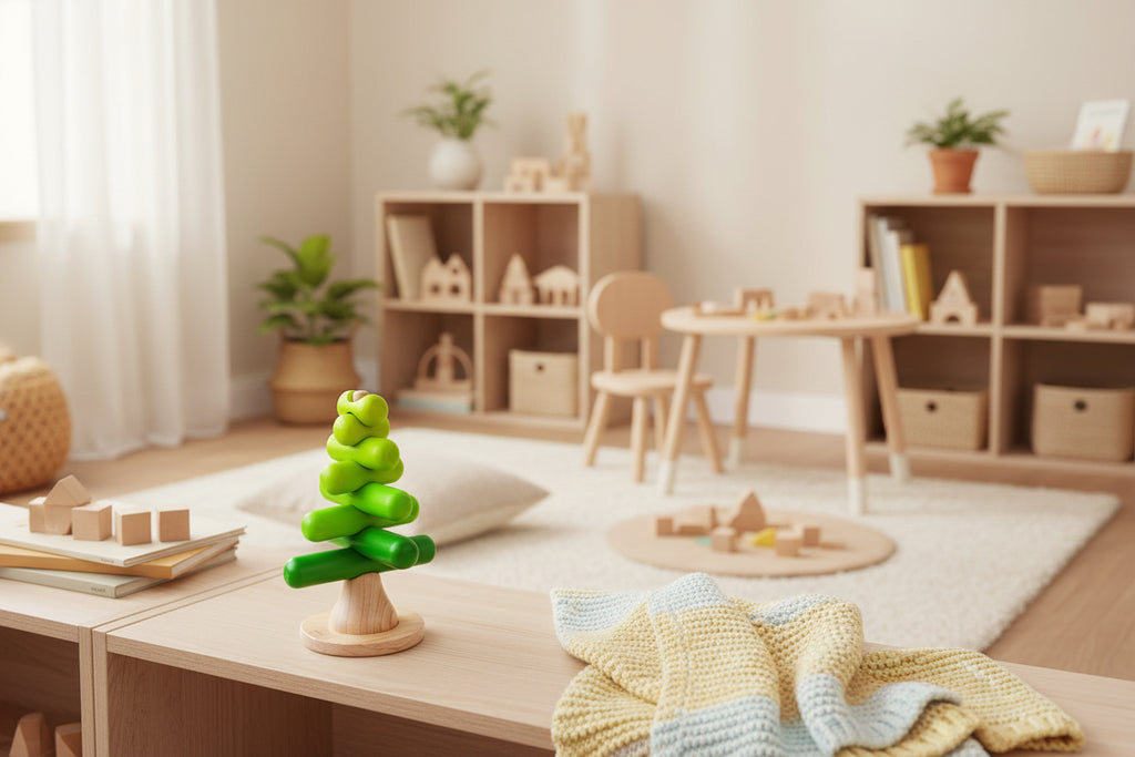Tour d'empilage Arbre en bois PlanToys – Jeu éducatif dès 2 ans