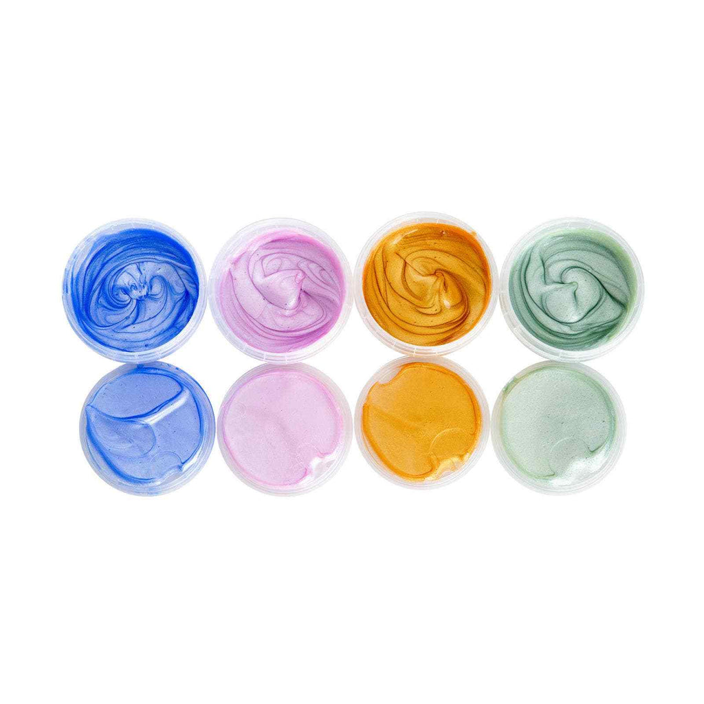 Set de 4 peintures au doigt cristallines « Mika » - Couleurs pailletées bio NEOGRÜN