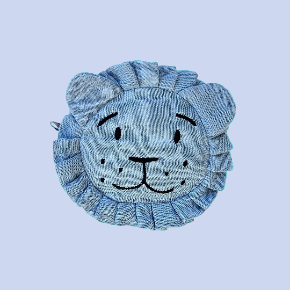 Balle hochet lion bleu en coton bio – Bientôt disponible