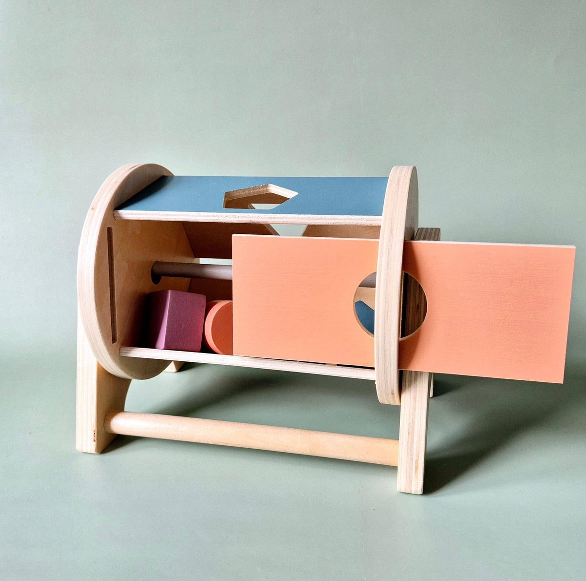 Jouet en bois rotatif Montessori pour tri des formes – Stimule le développement moteur Rammelaartje