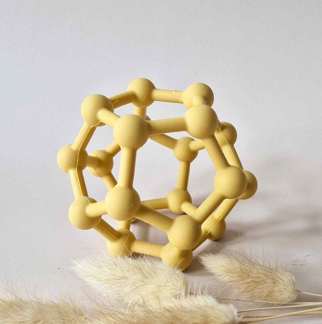 Balle de Motricité en Silicone – Jaune Ocre – Dès la naissance