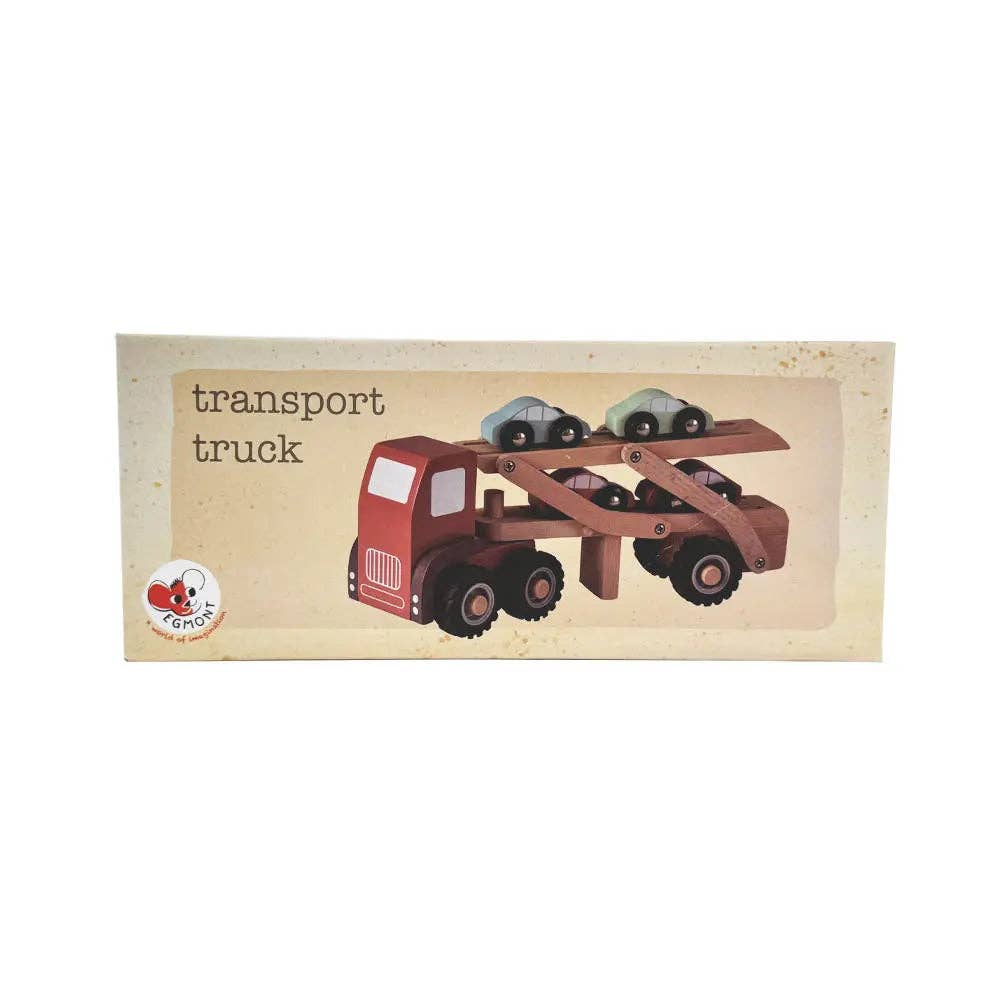 Camion transporteur de voitures en bois