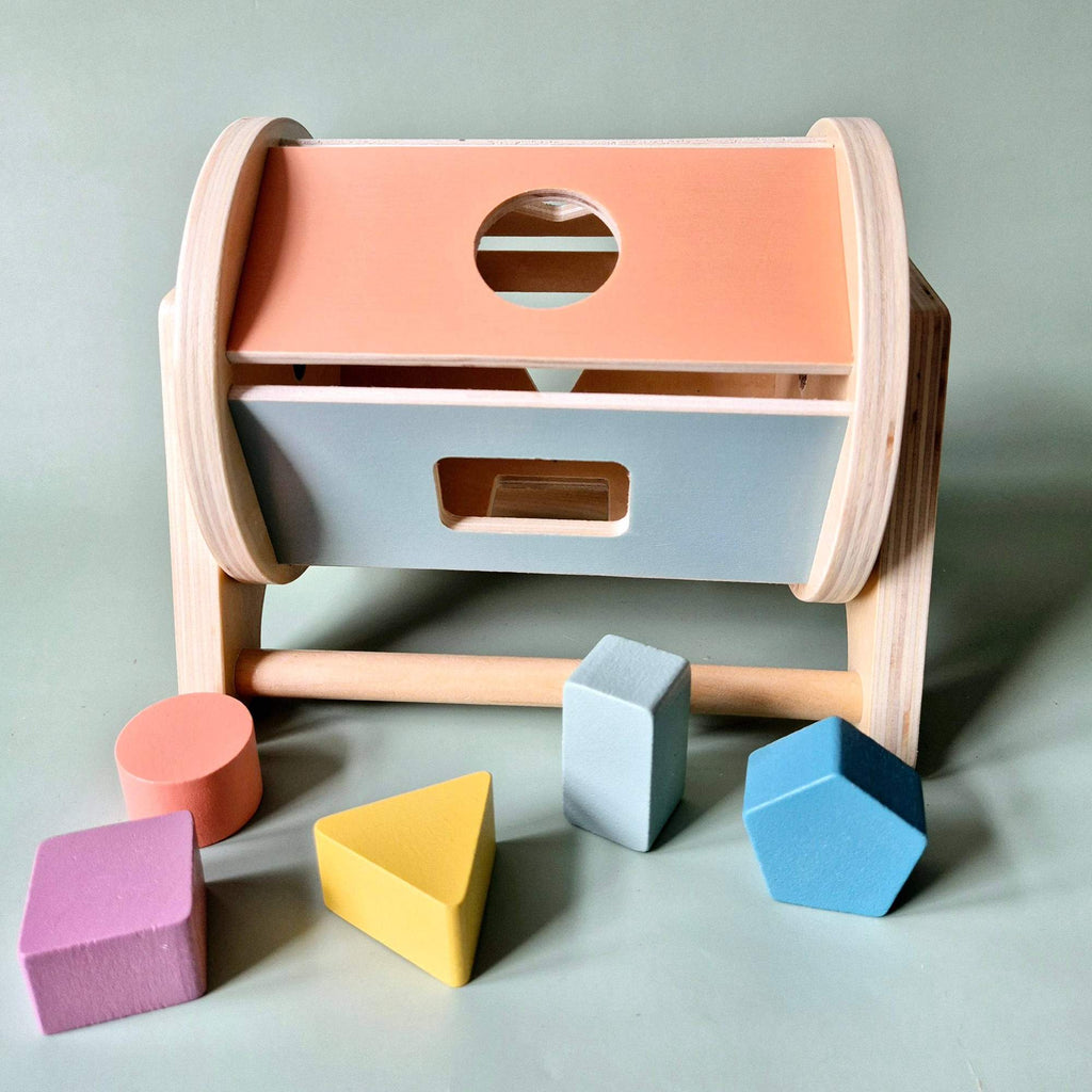 Jouet en bois rotatif Montessori pour tri des formes – Stimule le développement moteur Rammelaartje