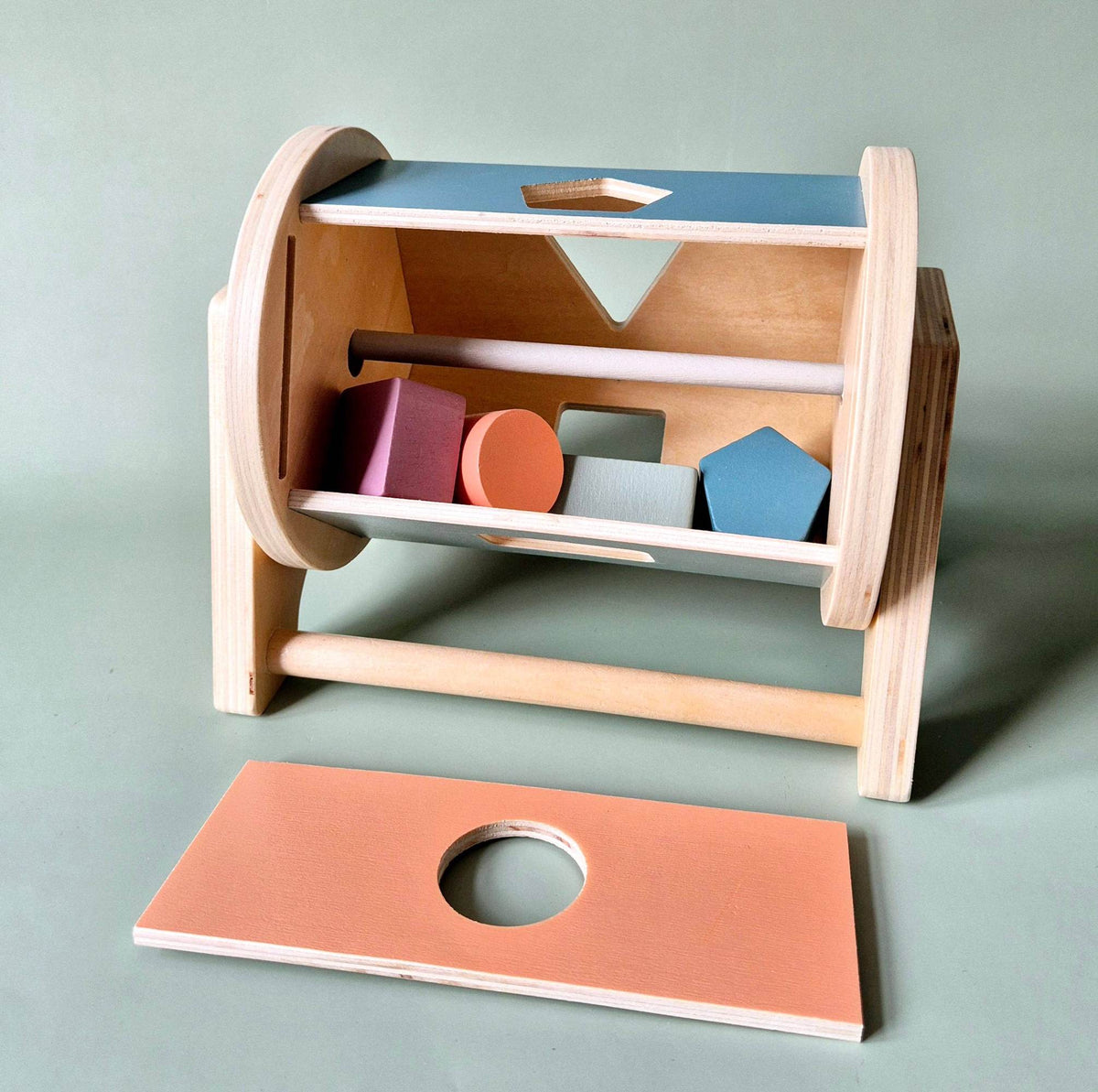 Jouet en bois rotatif Montessori pour tri des formes – Stimule le développement moteur Rammelaartje