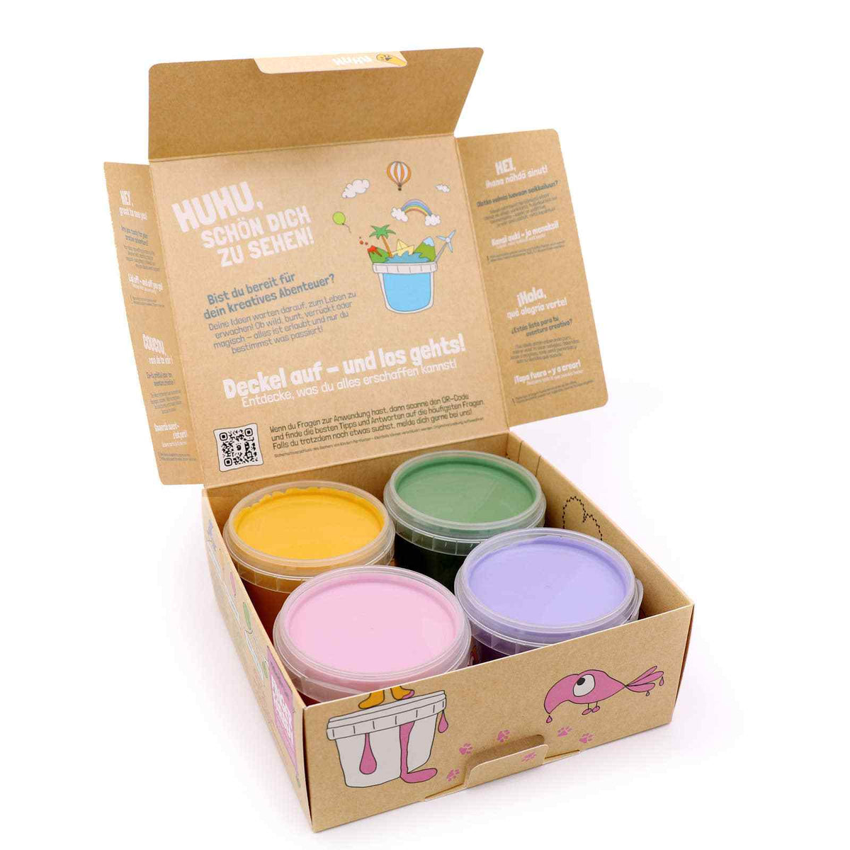 Set de 4 peintures végétaliennes pour doigts « Luka » bio NEOGRÜN