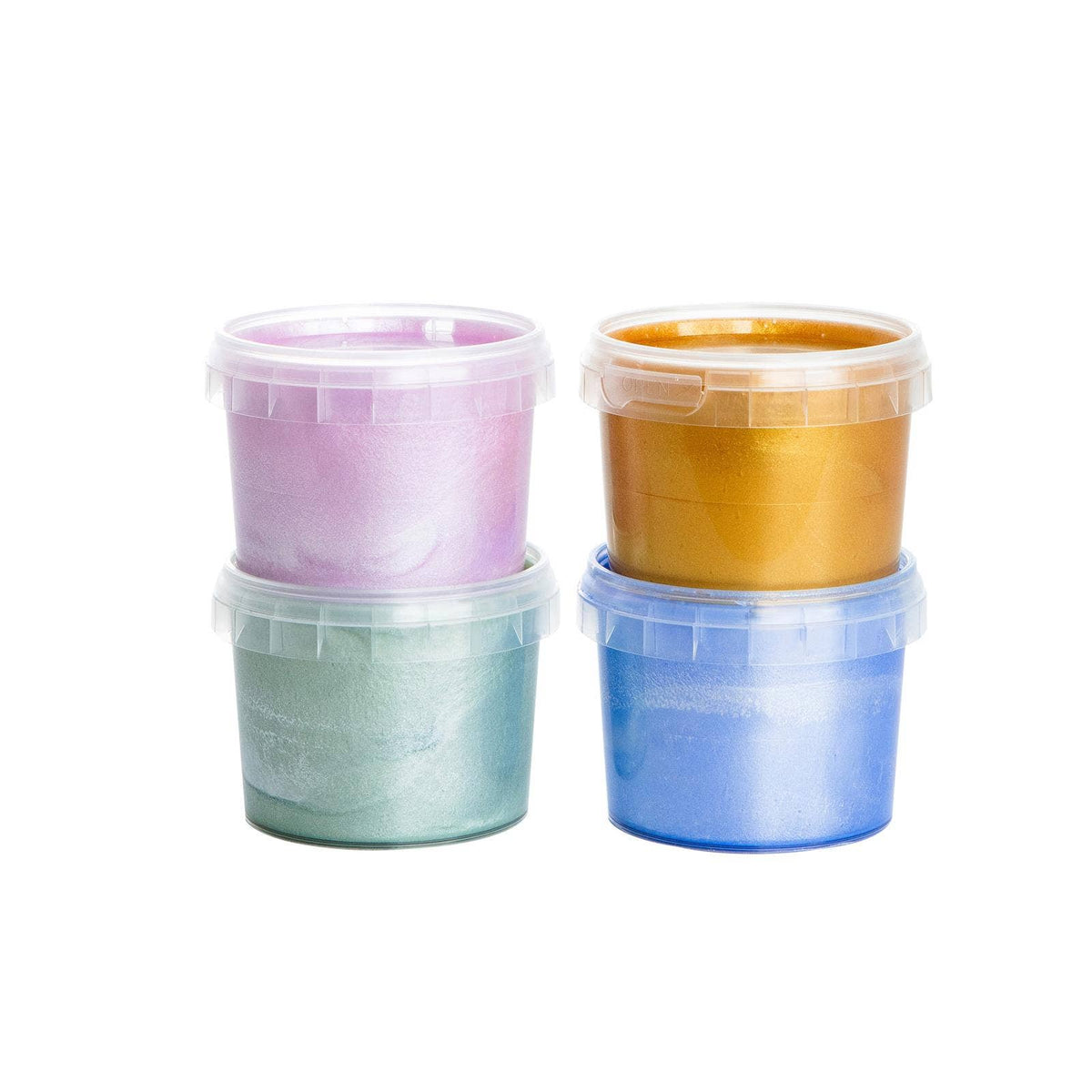 Set de 4 peintures au doigt cristallines « Mika » - Couleurs pailletées bio NEOGRÜN