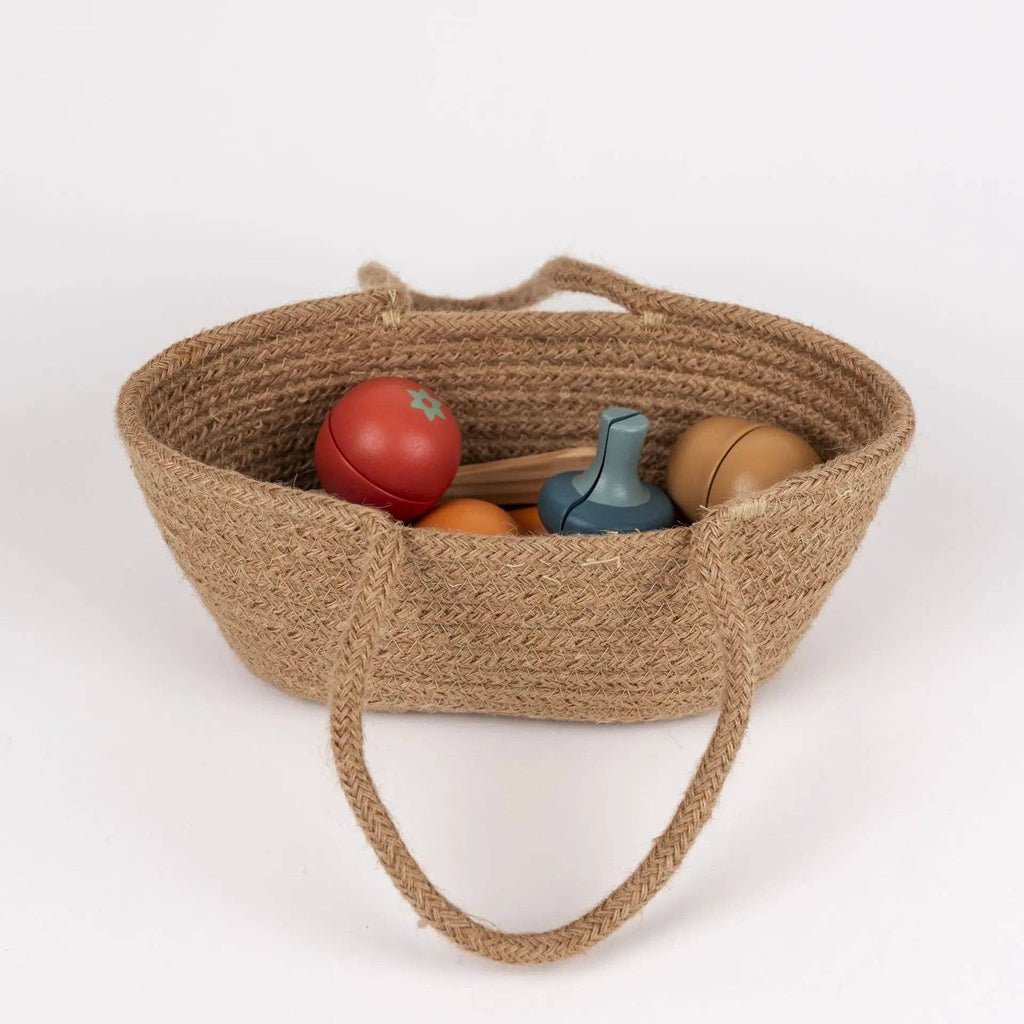 Ensemble de fruits et légumes en bois