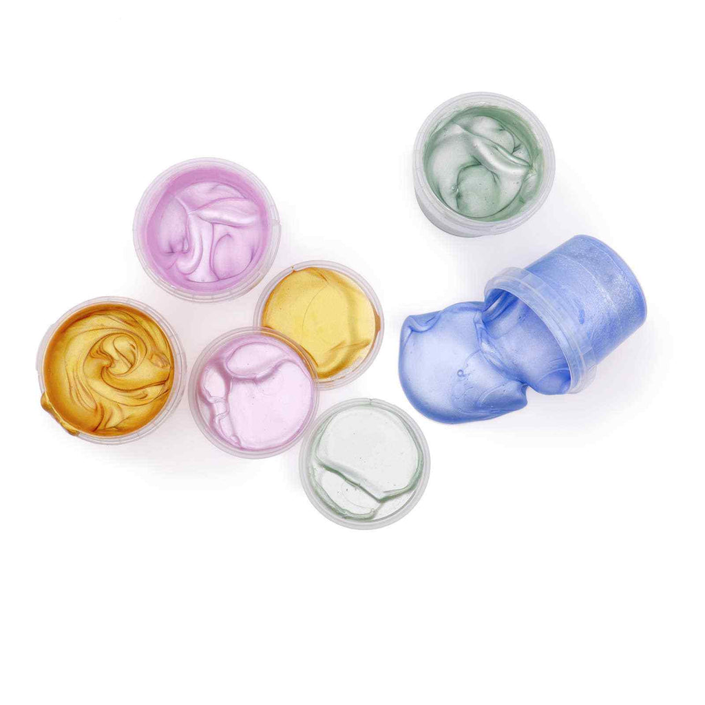 Set de 4 peintures au doigt cristallines « Mika » - Couleurs pailletées bio NEOGRÜN