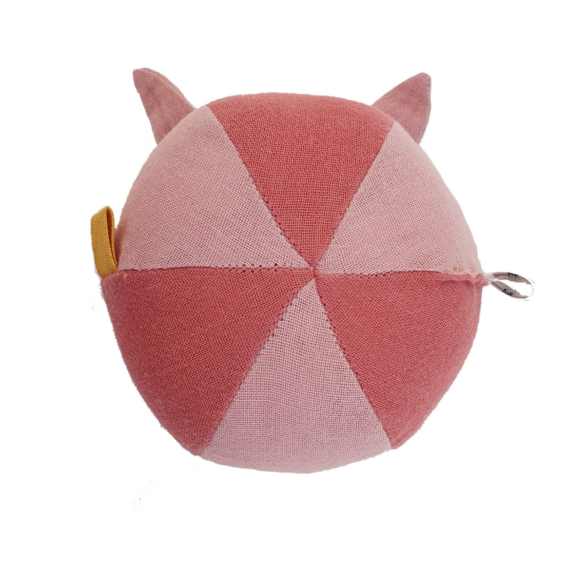 Balle hochet lapin rose en coton bio – Bientôt disponible