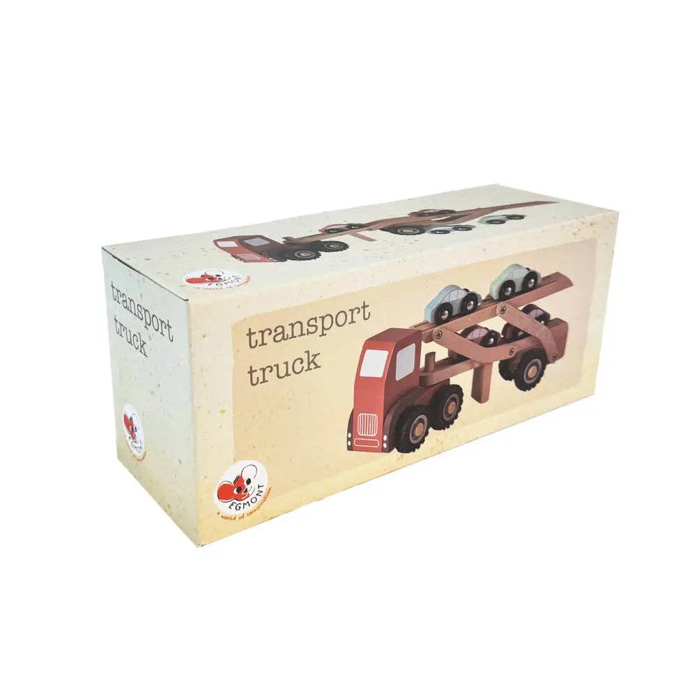 Camion transporteur de voitures en bois